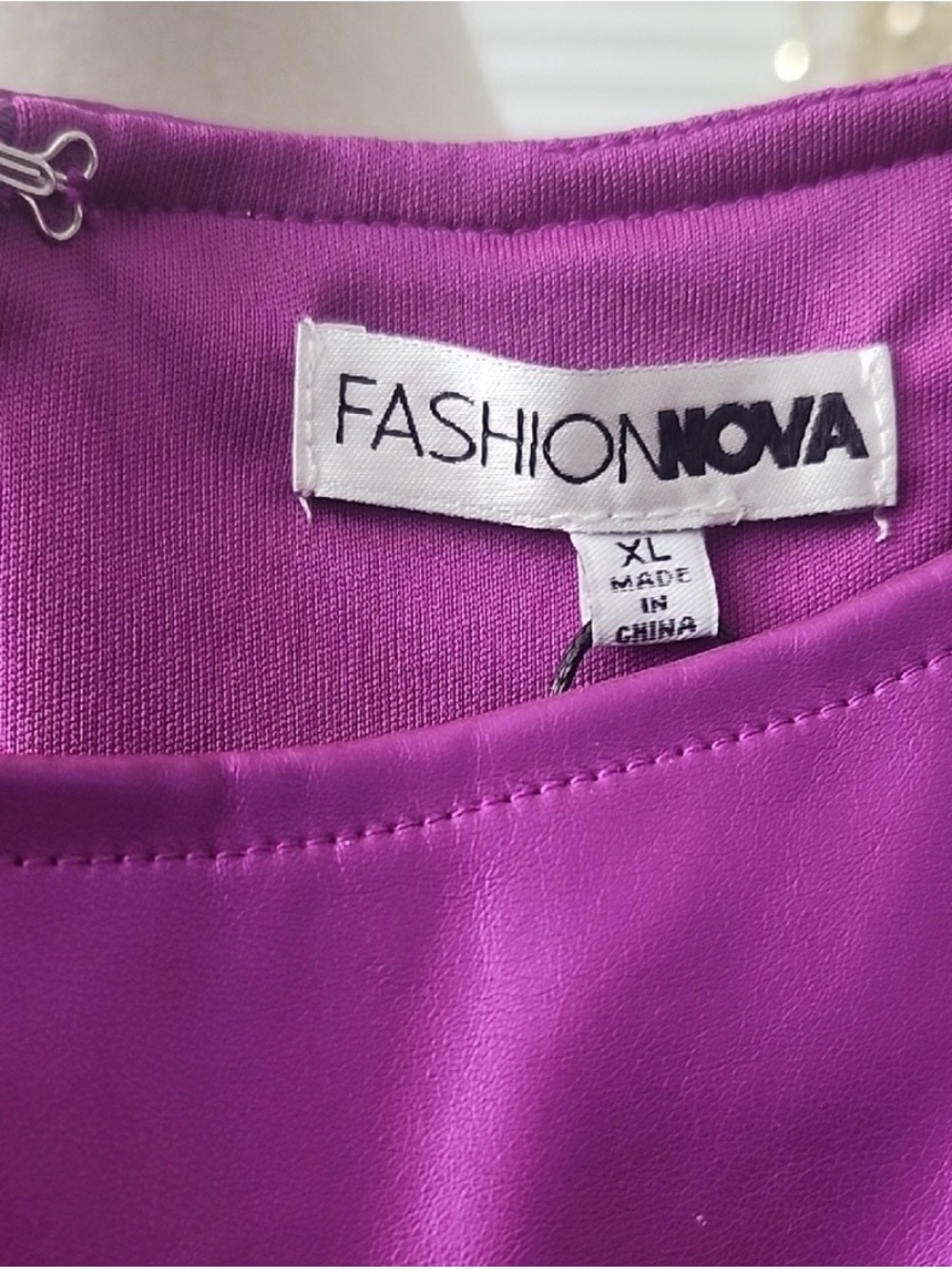 Purple Faux Leather Sleeveless Maxi Dress - Picture 6 of 8